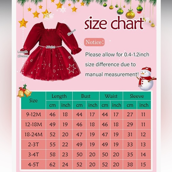 Red Velvet Baby Girls’s Dress Sz 12-18M - Picture 6 of 8